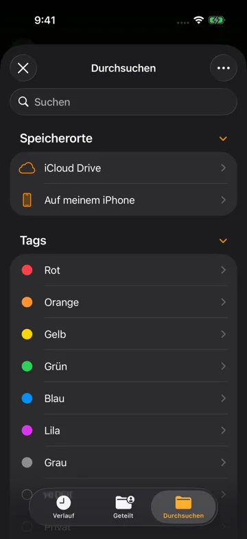 Backup-Ordner auswählen