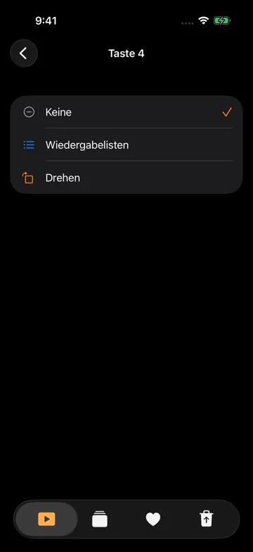 Player-Schnelltasten