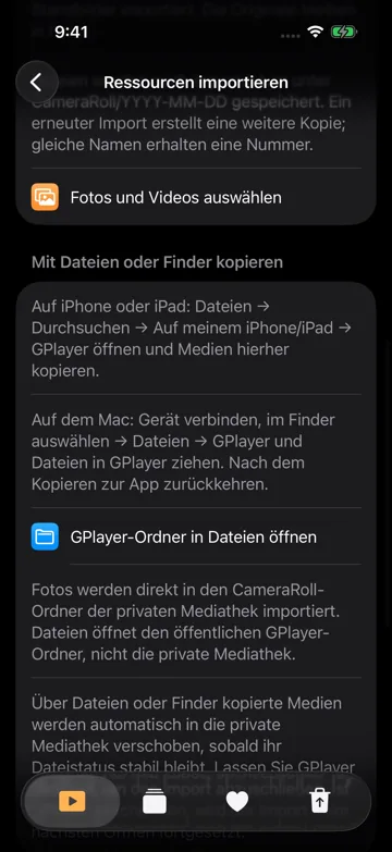 Aus Fotos importieren