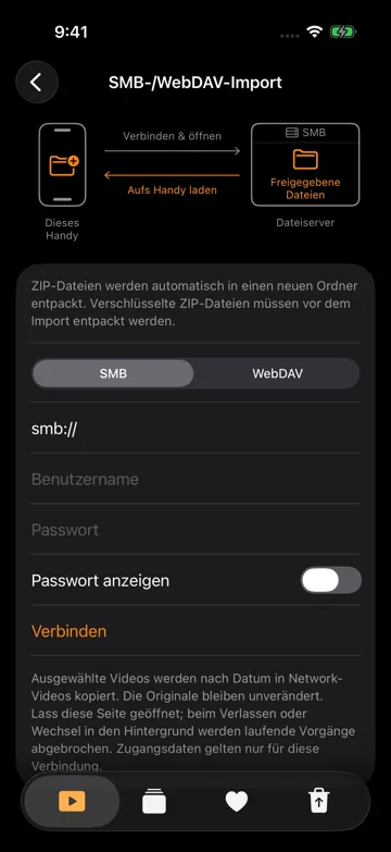 SMB-/WebDAV-Import