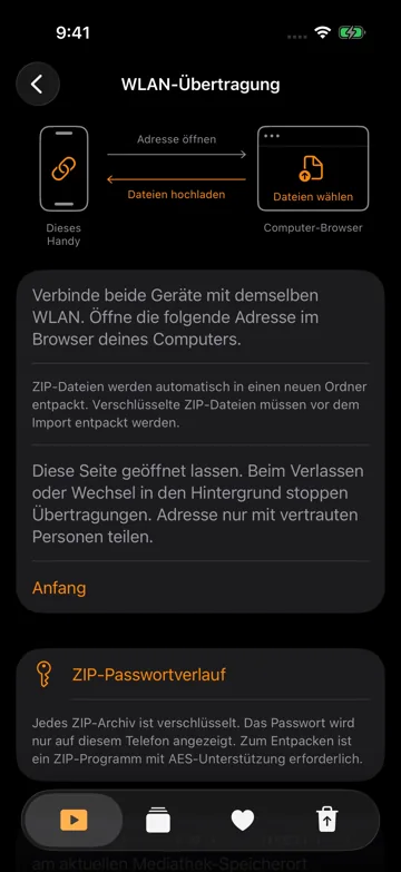 WLAN-Übertragung