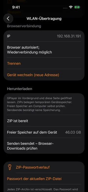 ZIP-Passwort finden und Sicherung prüfen