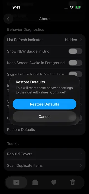 Restore Defaults