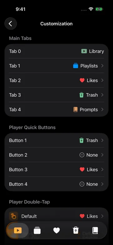 Main Tabs