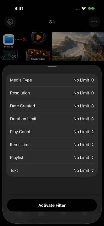 Tap the Resource Count to Filter