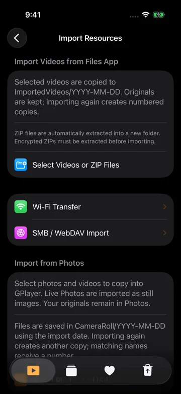 Import Videos from Files App