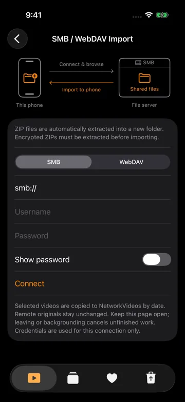 SMB / WebDAV Import