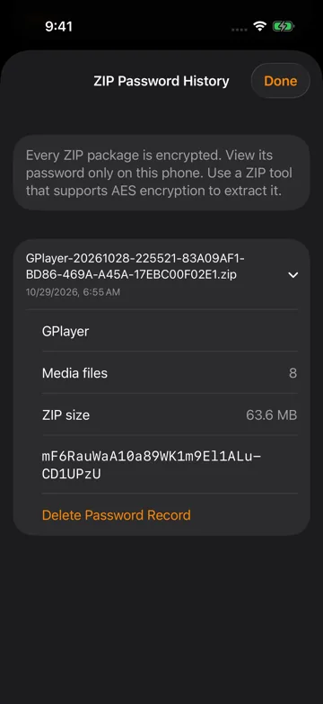 Find the ZIP password and check your backup