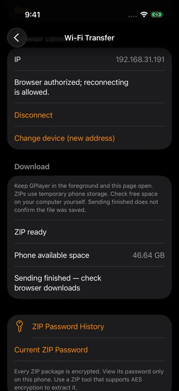 Find the ZIP password and check your backup