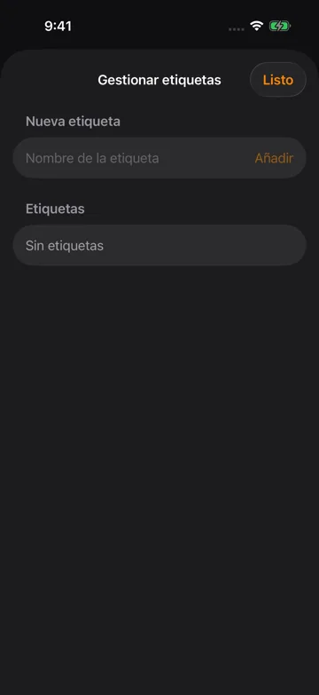 Gestionar etiquetas