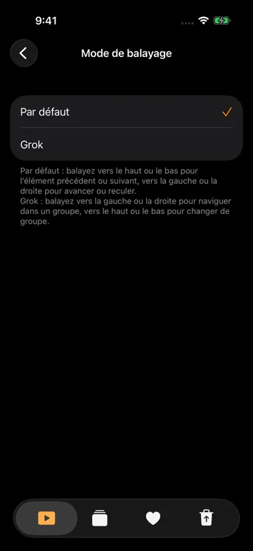 Mode de balayage