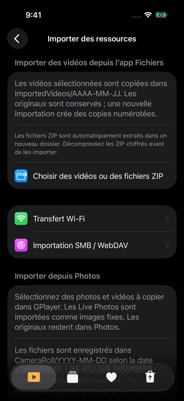 Importer des vidéos depuis l’app Fichiers