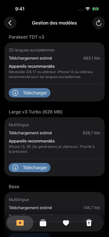 Télécharger et choisir un modèle vocal