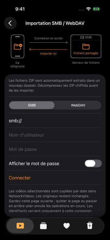 Importation SMB / WebDAV
