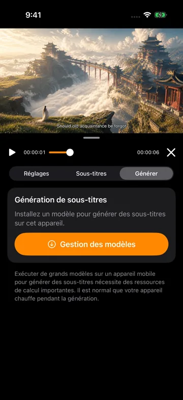 Générer les sous-titres et suivre la progression