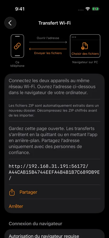 Connecter les deux appareils