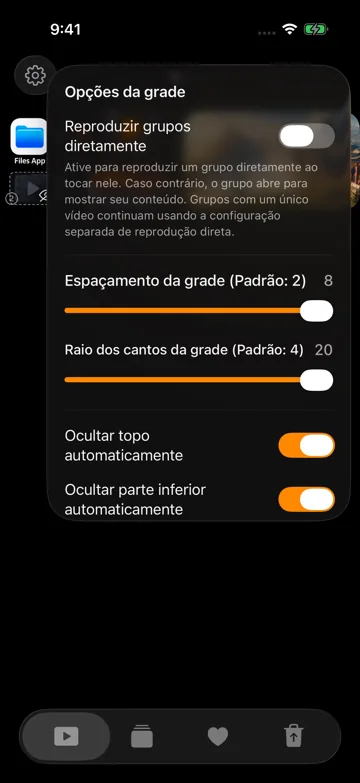 Depois: espaçamento 8, cantos 20