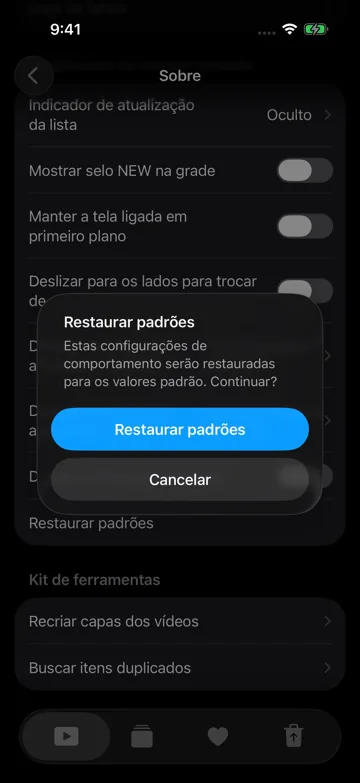 Restaurar padrões