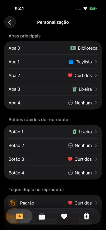 Abas principais