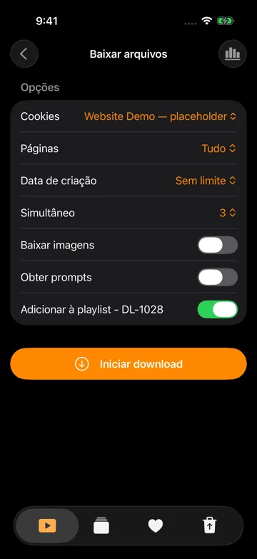 Importe a configuração no GPlayer