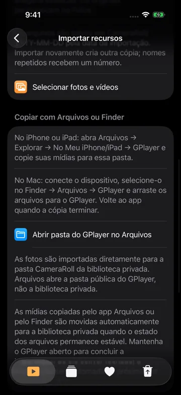 Importar do Fotos