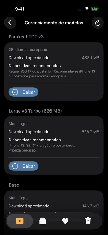 Baixar e escolher modelo de voz