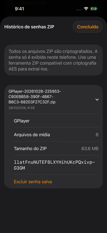 Veja a senha e verifique o backup
